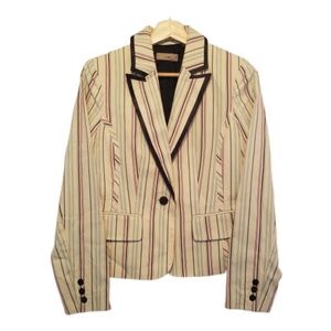 IEdesigned striped button front blazer